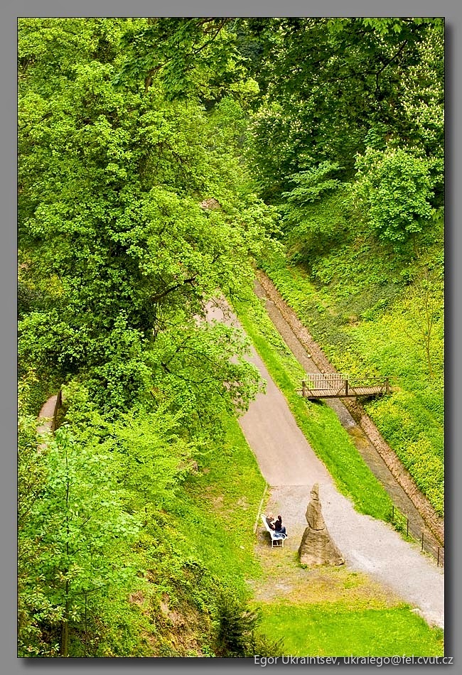 Person sitting on a bench