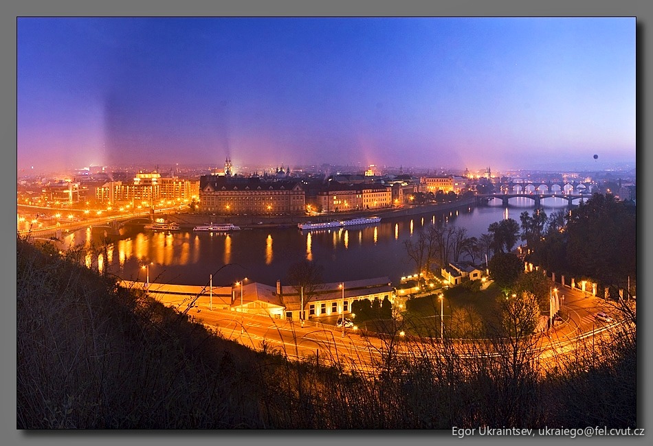 Danube river at night