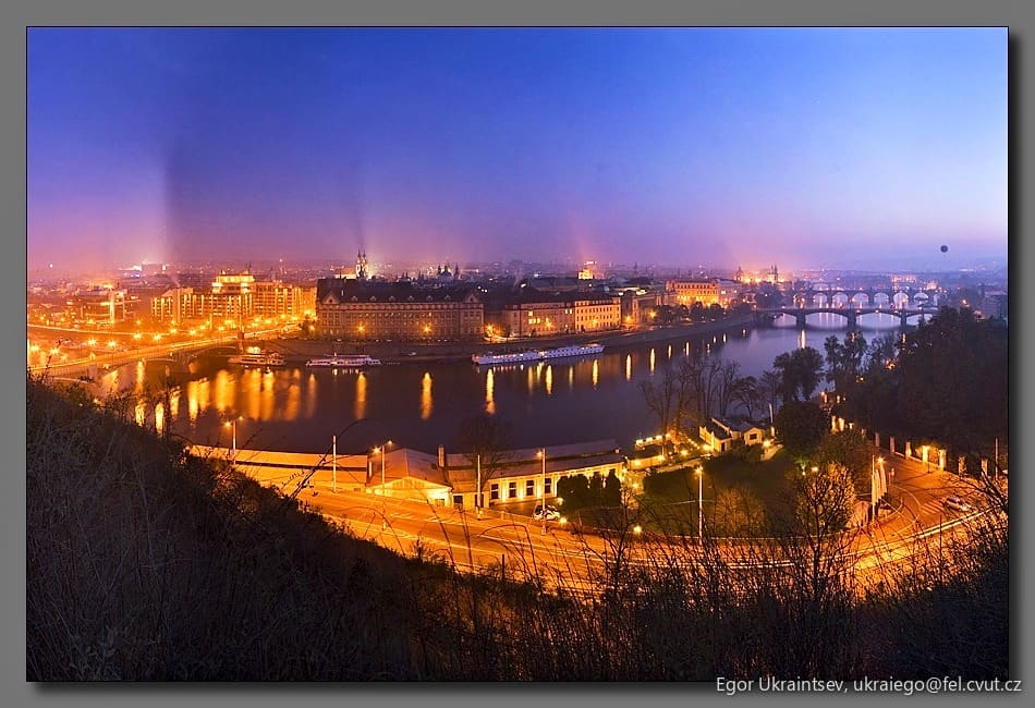 Danube river at night