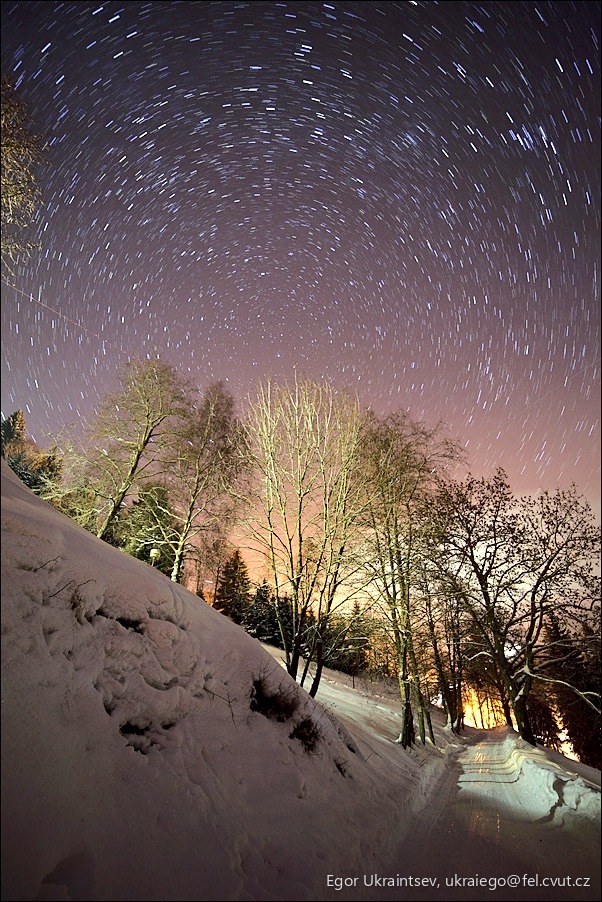 Star trails in the night
