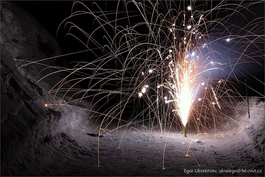 Sparks in the night sky