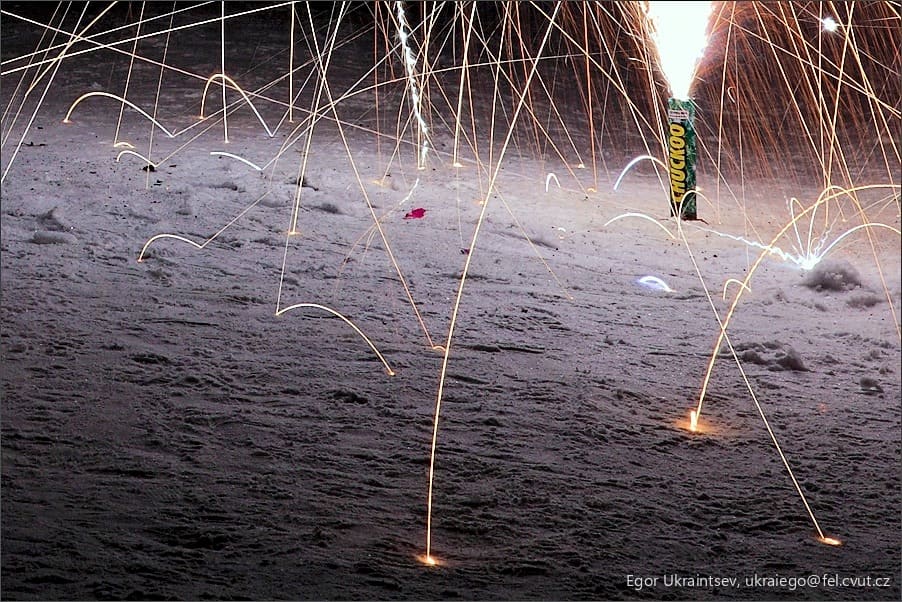 Sparks in the night sky