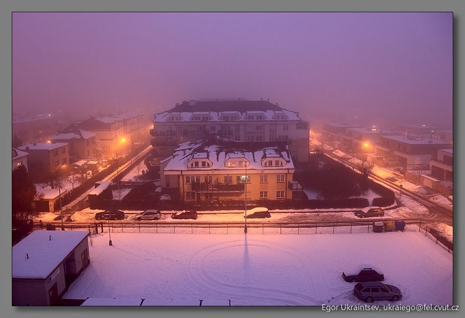 Snow covered city