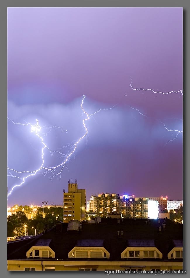 Lightning in the sky