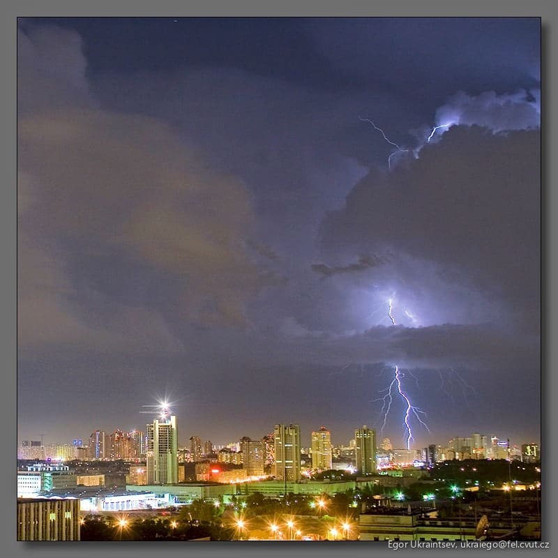 Lightning in the sky