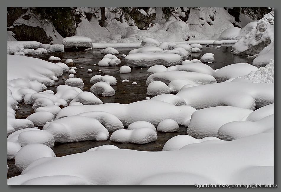 Snow covered rocks