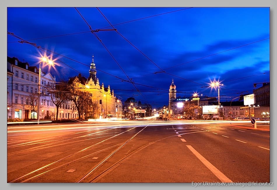 City street at night
