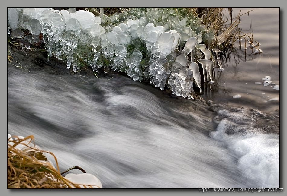 Stream with ice and ice
