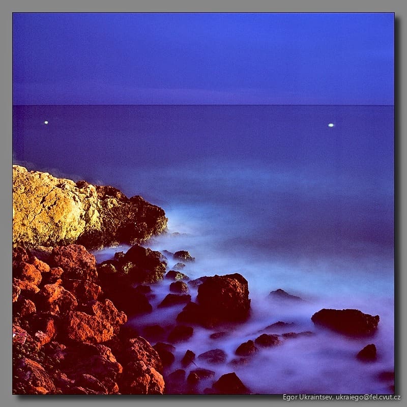 Moon rising over the ocean