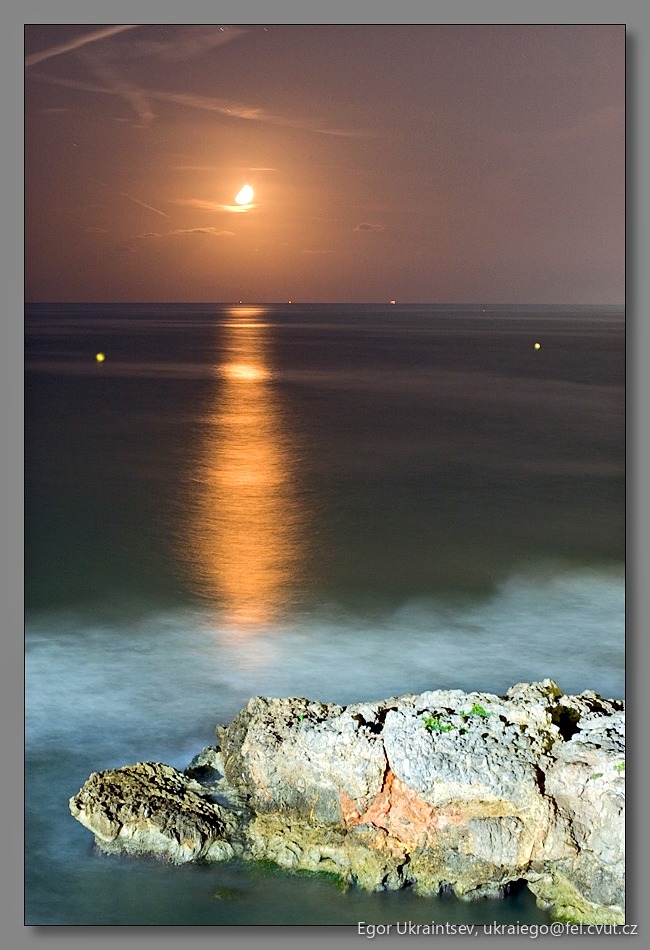 Full moon over the ocean