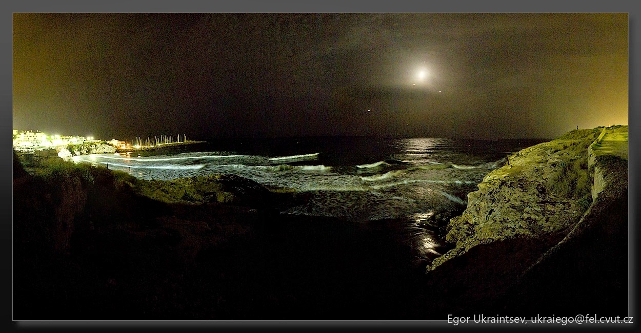 Full moon over the ocean