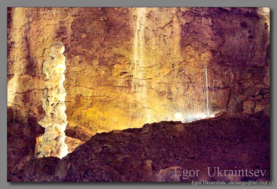 Waterfall in a cave