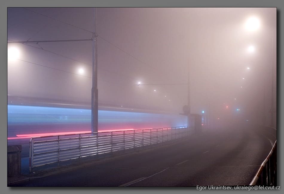 Foggy road in the uk