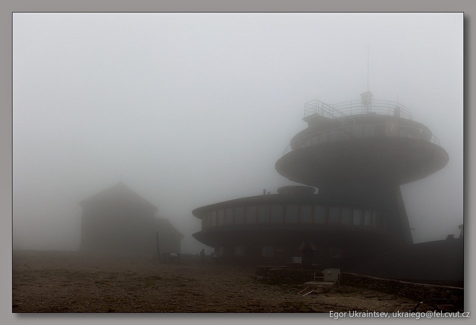 Lighthouse on a foggy day
