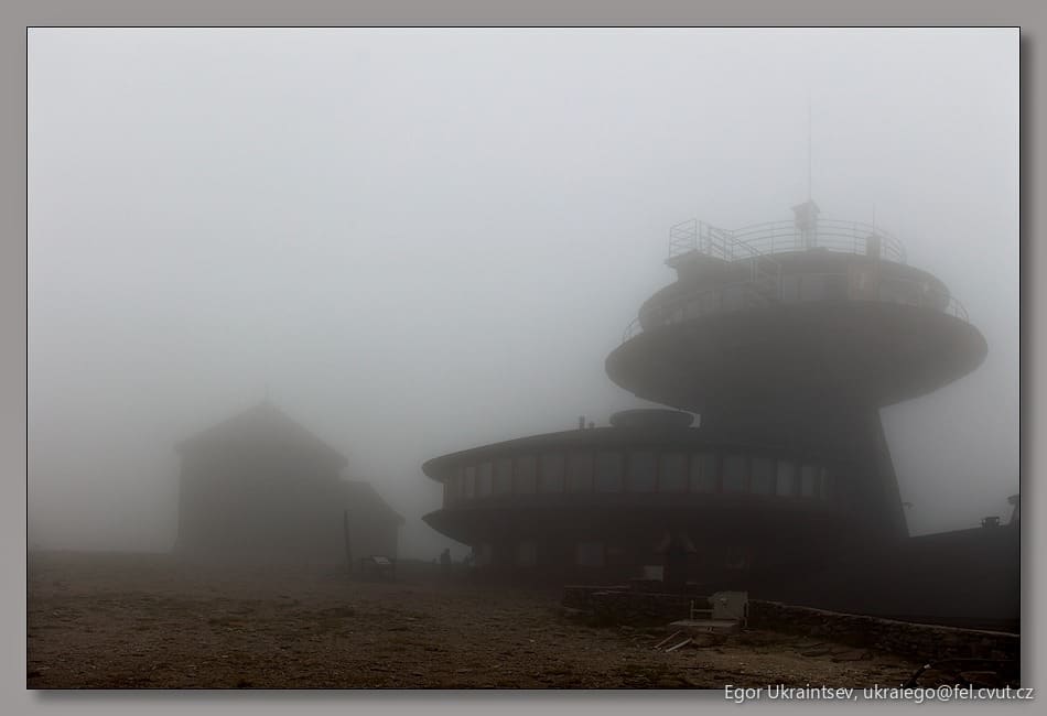 Lighthouse on a foggy day