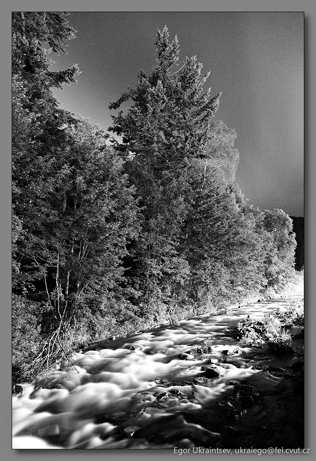 River in black and white