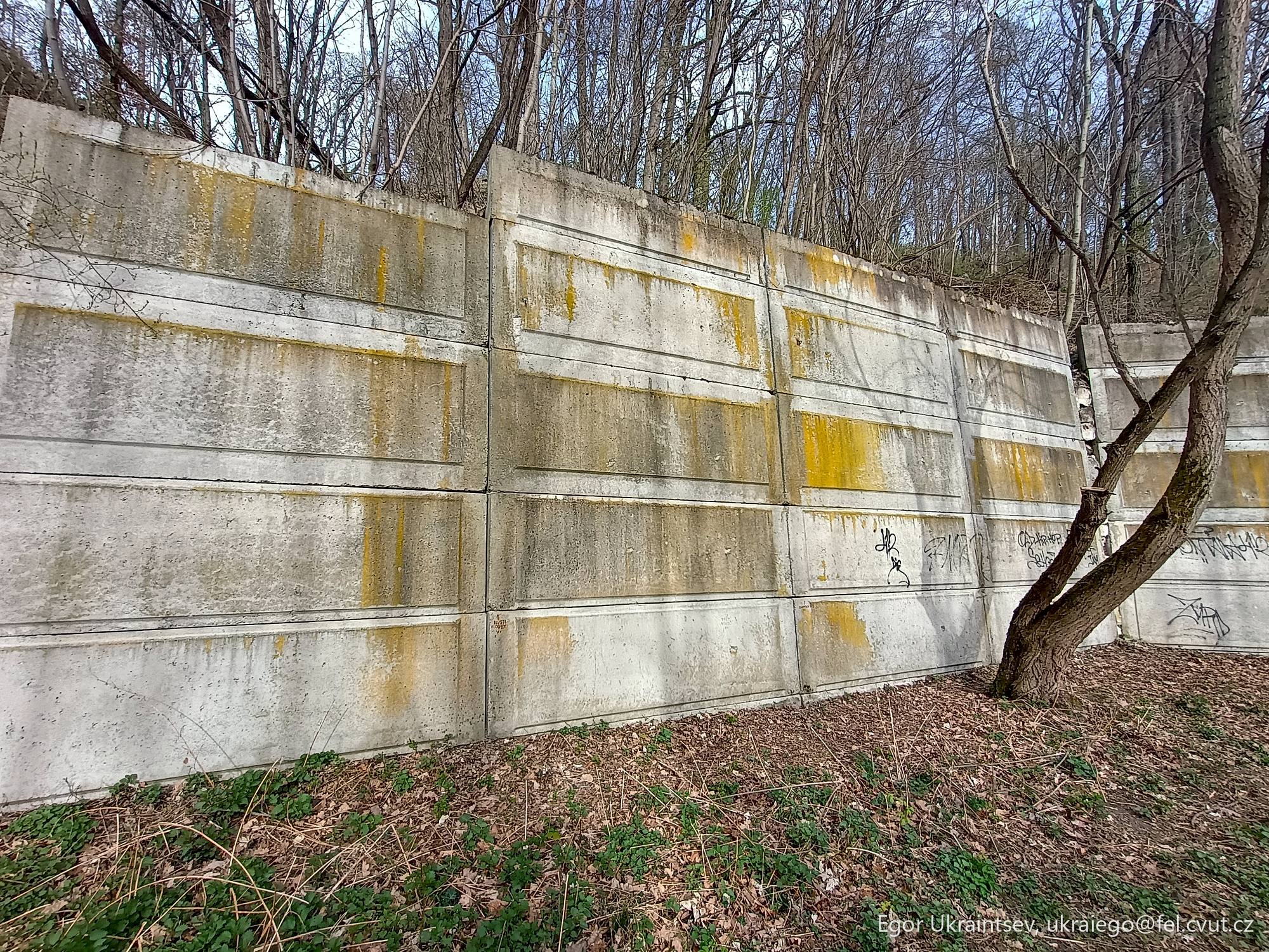 Concrete wall in the woods