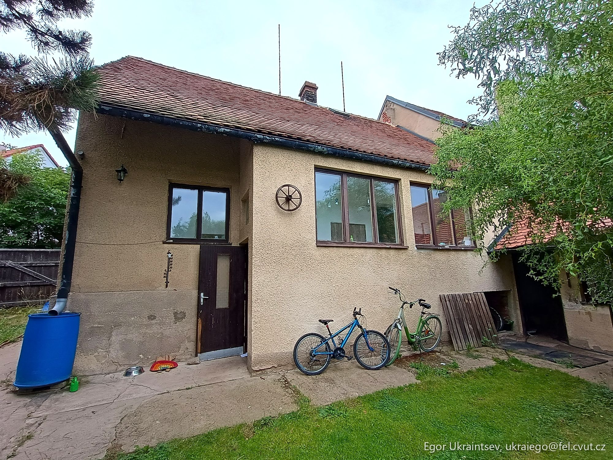 House with a bicycle parked