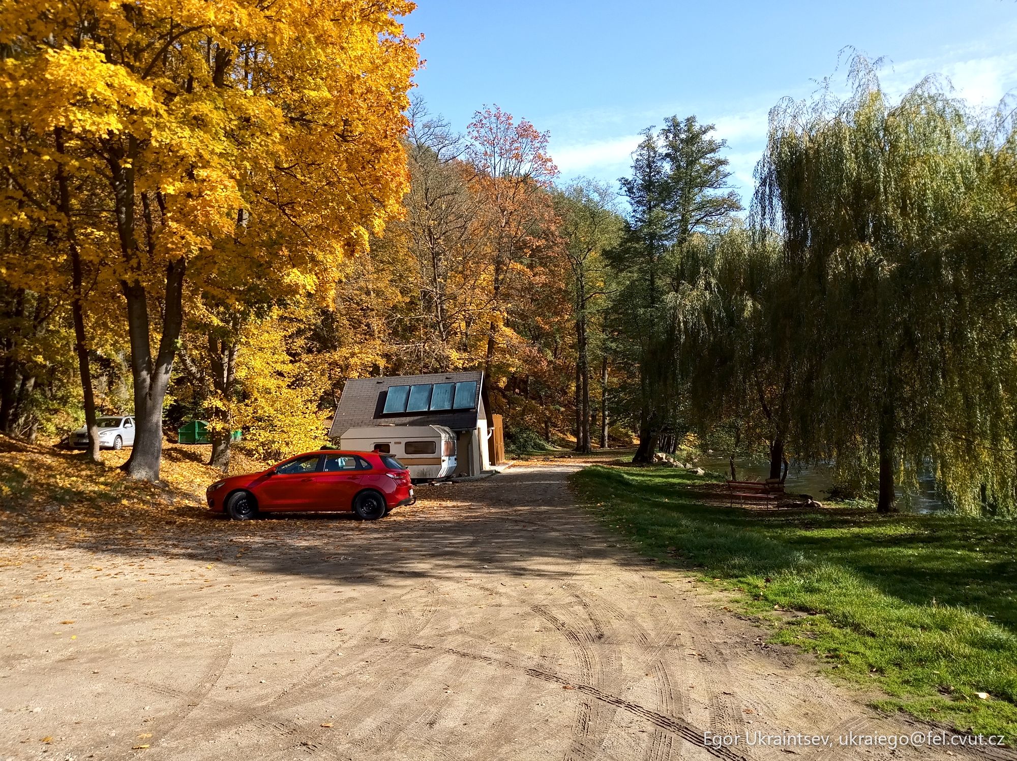 Red car parked