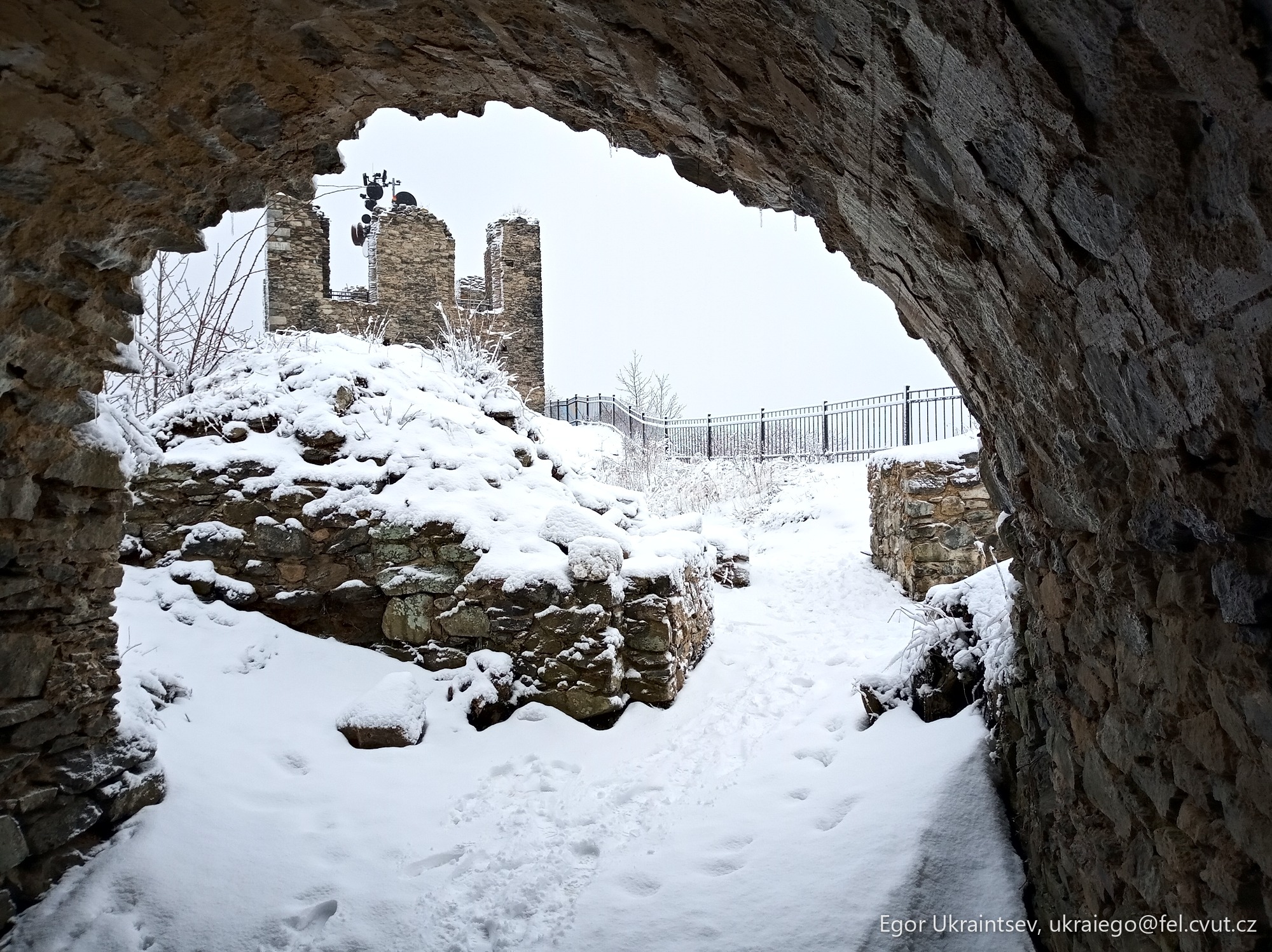 Snow covered entrance