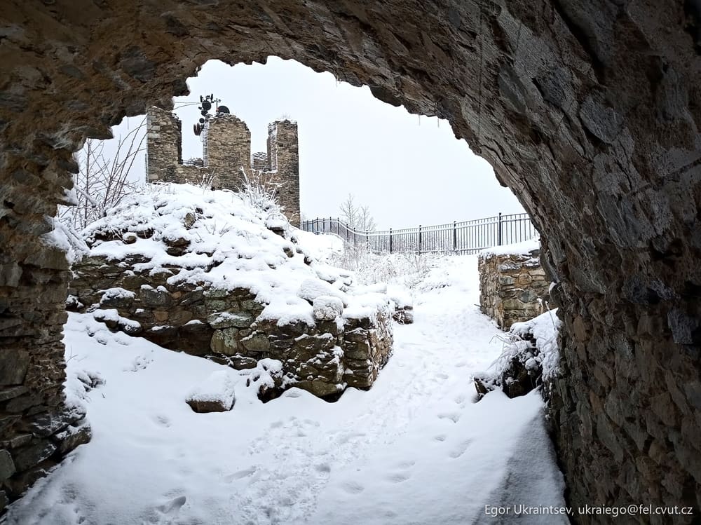 Snow covered entrance