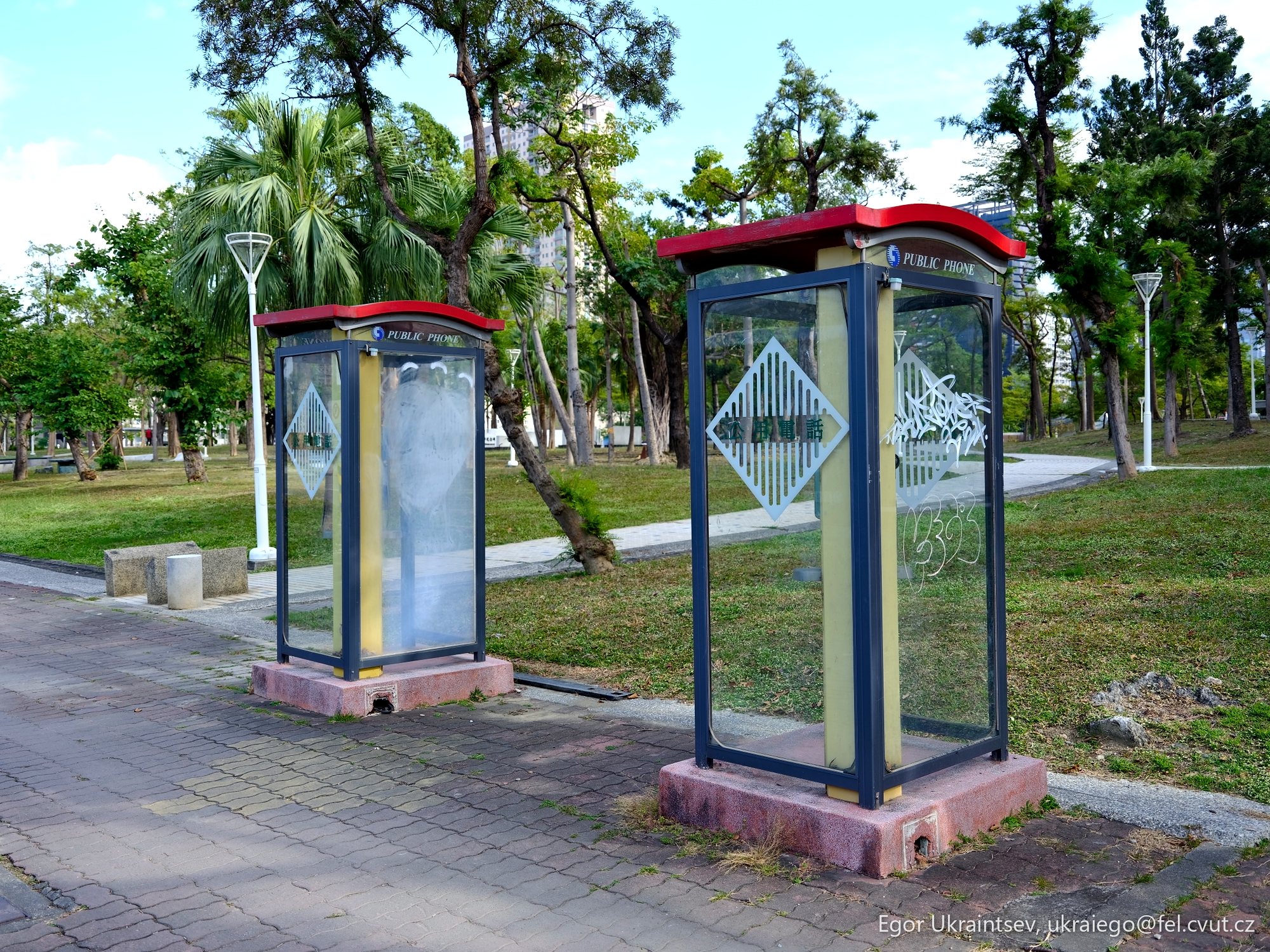 Bus stop on a city