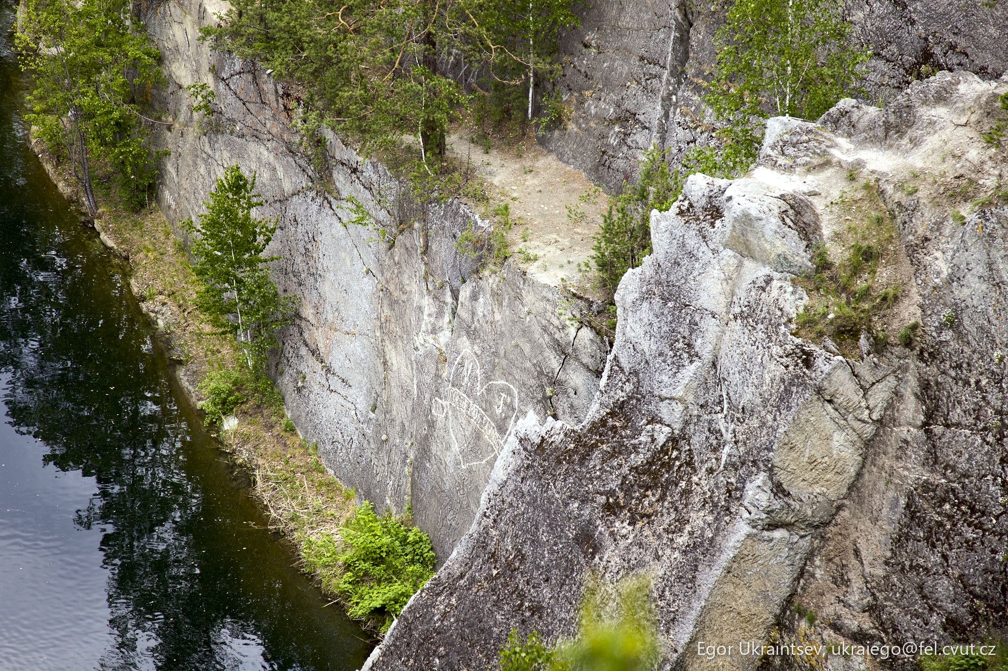 Waterfall in the middle of a river