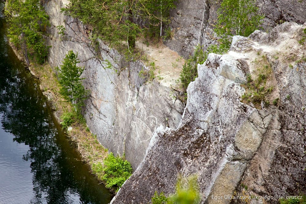 Waterfall in the middle of a river