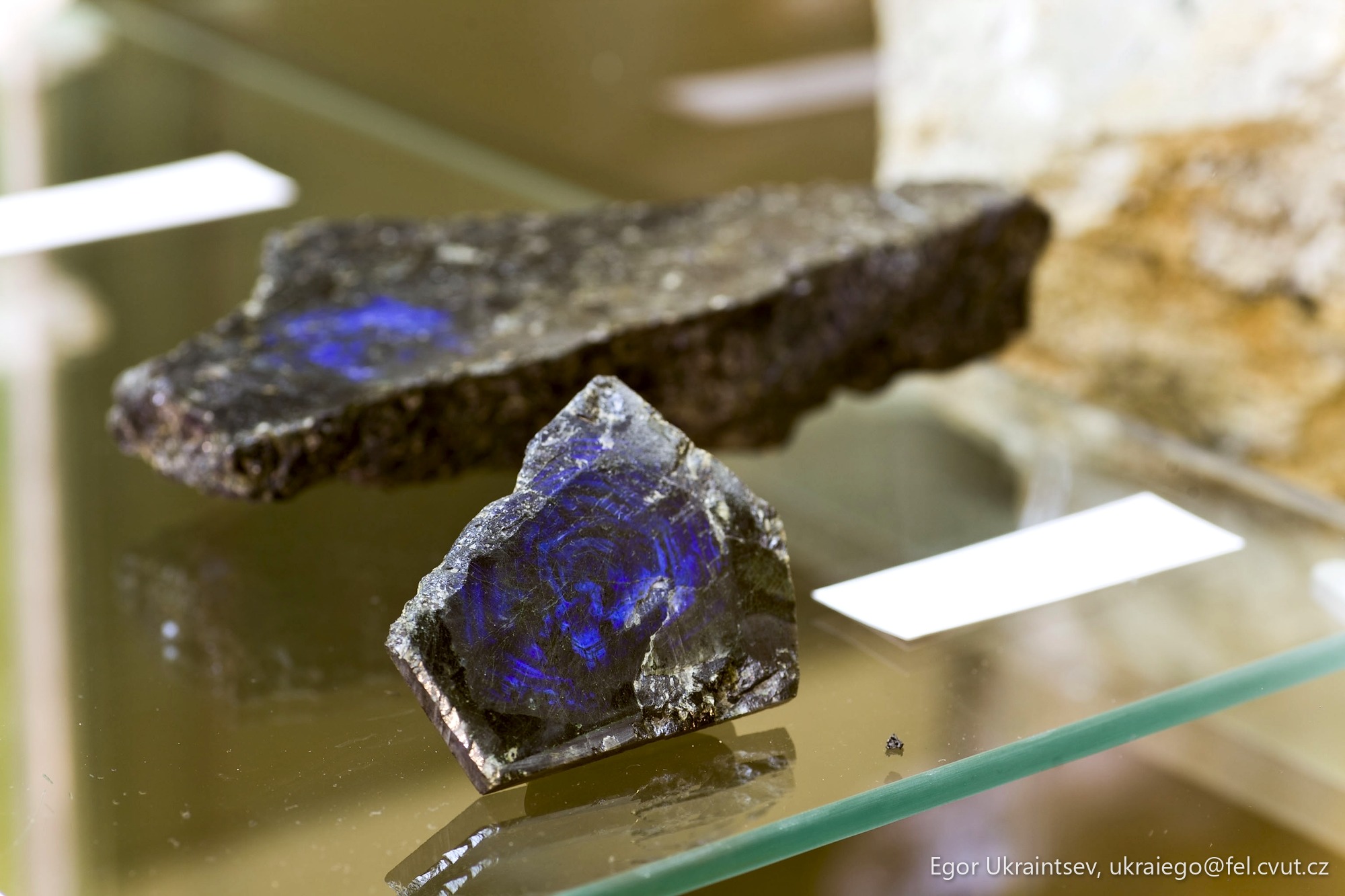Piece of blue glass
