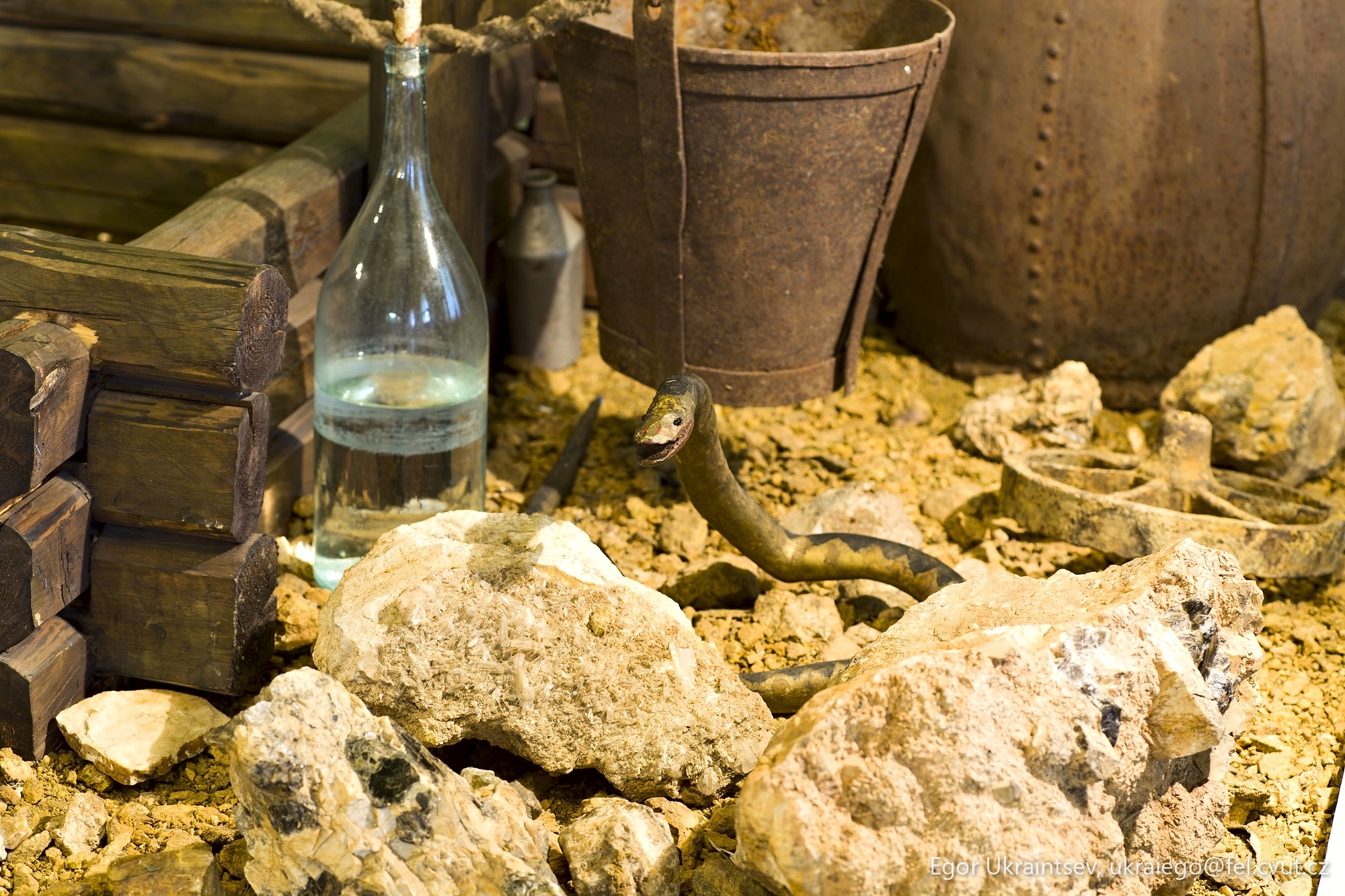 Rocks and a bottle