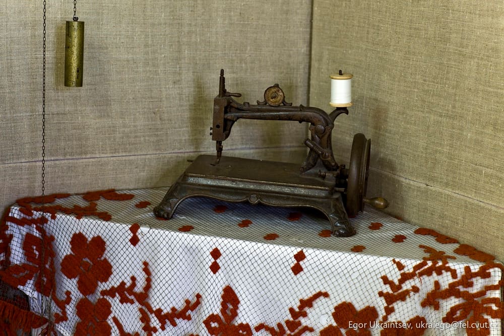 Sewing machine on a table