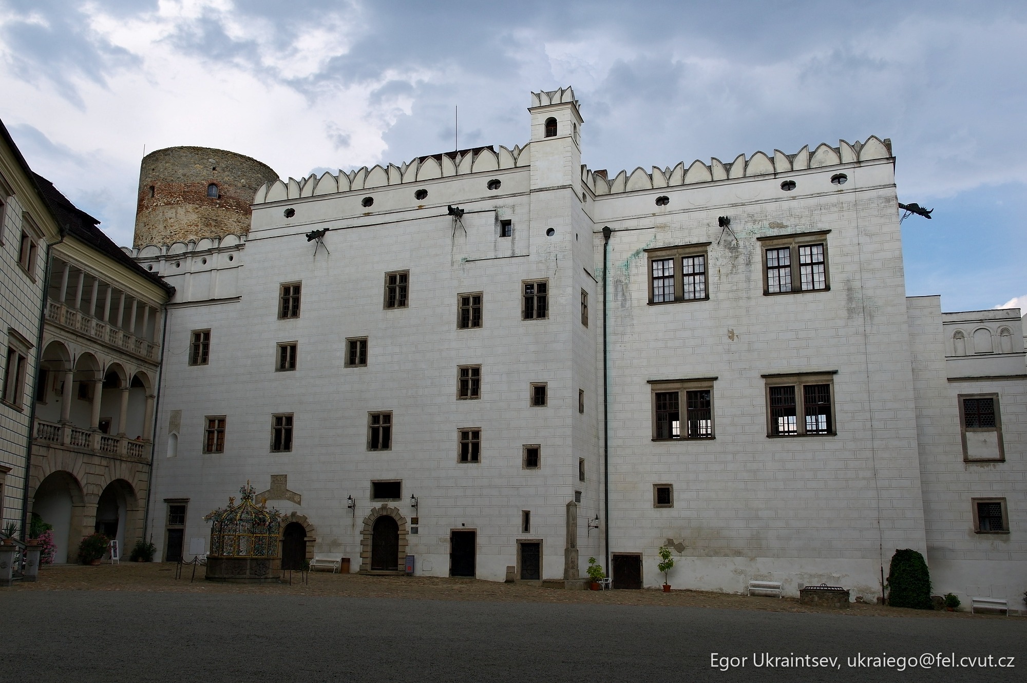 White castle like building