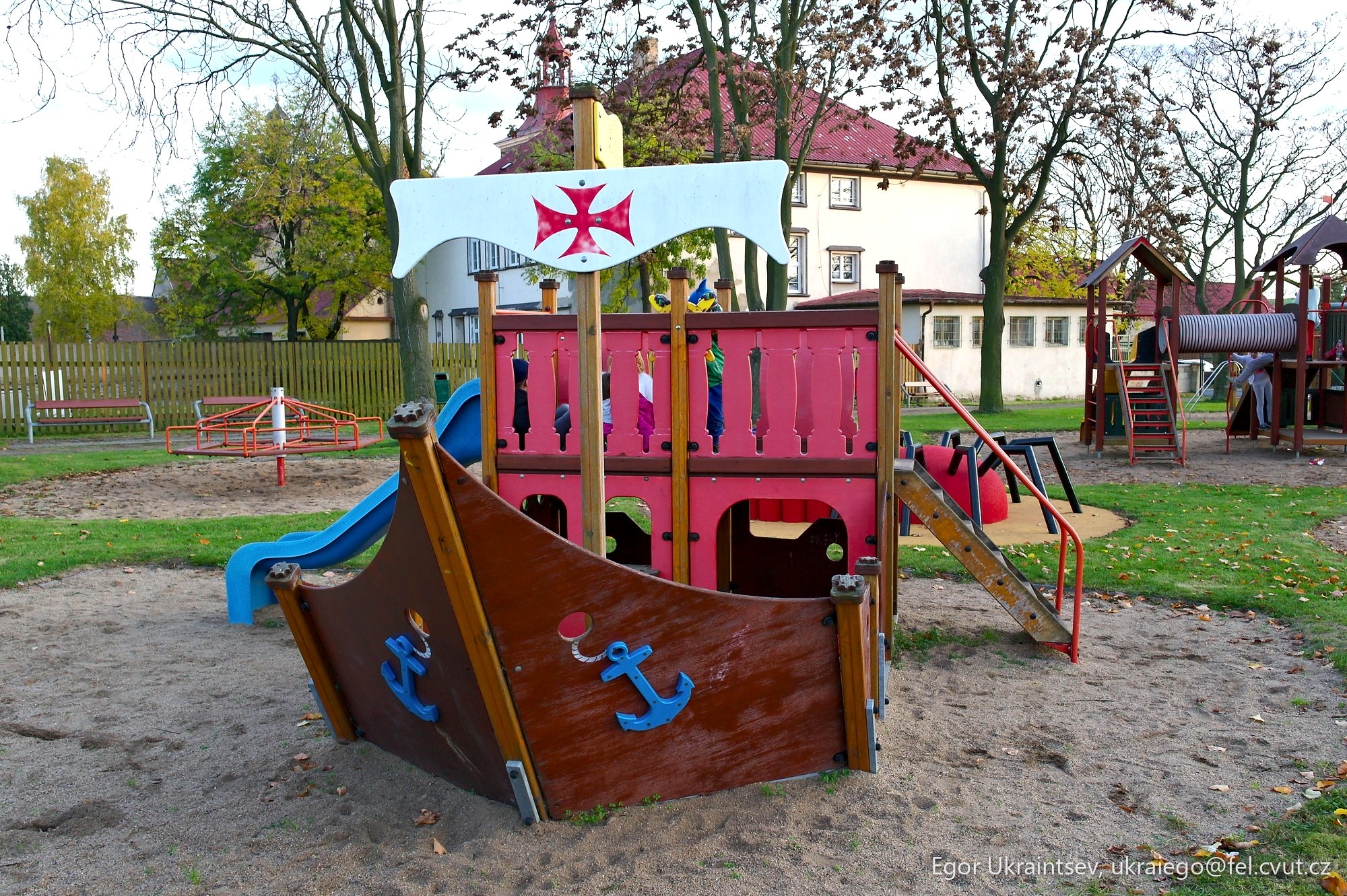 Playground with a pirate ship