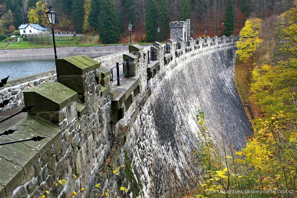 Old stone wall along