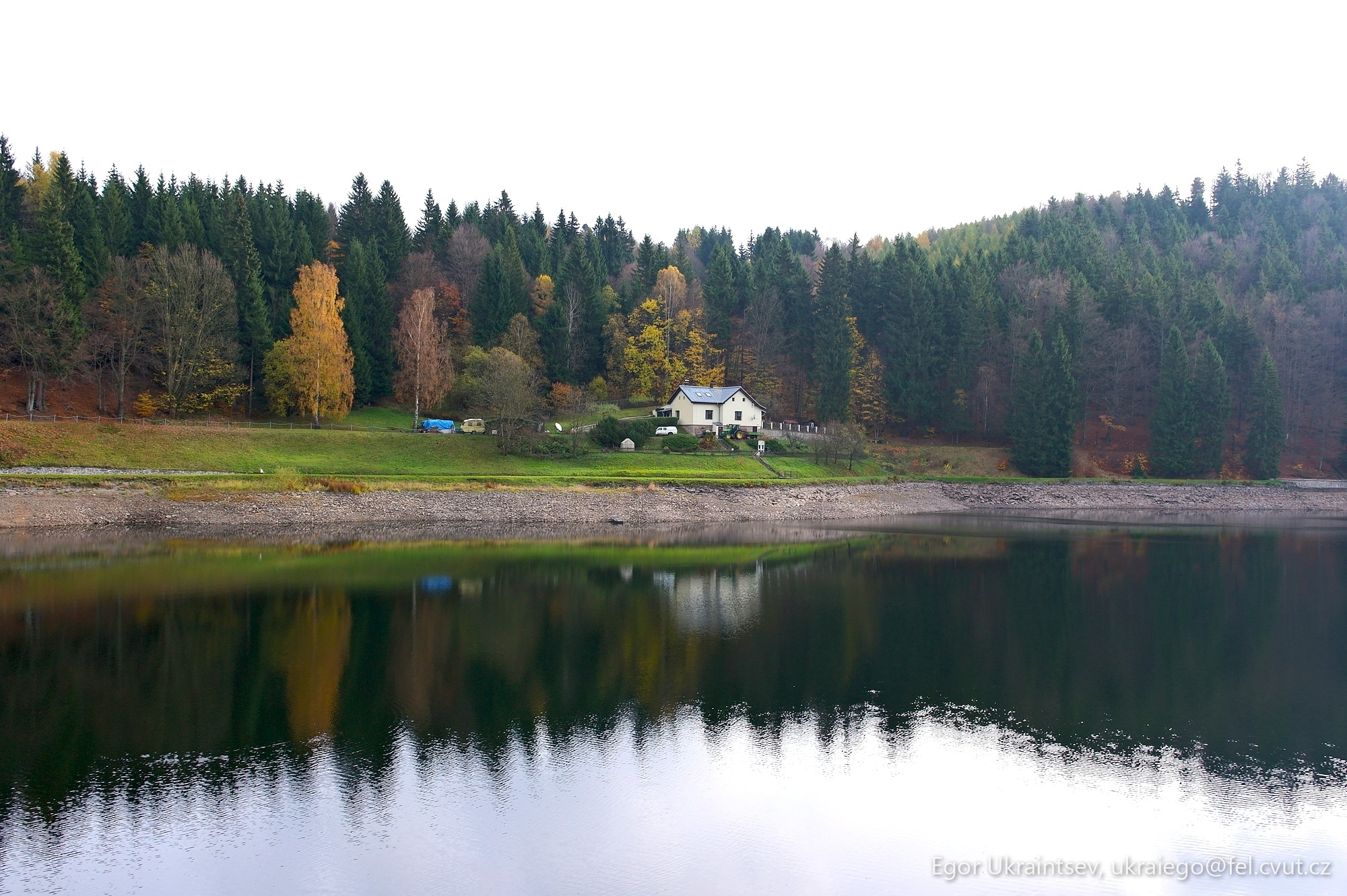 Lake with a house