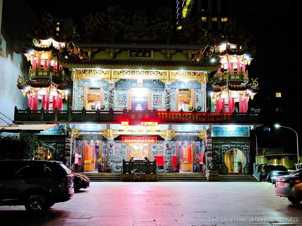 Chinese temple at night