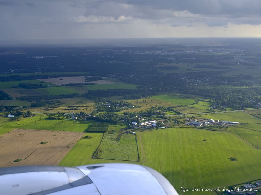 Aerial view of a rural