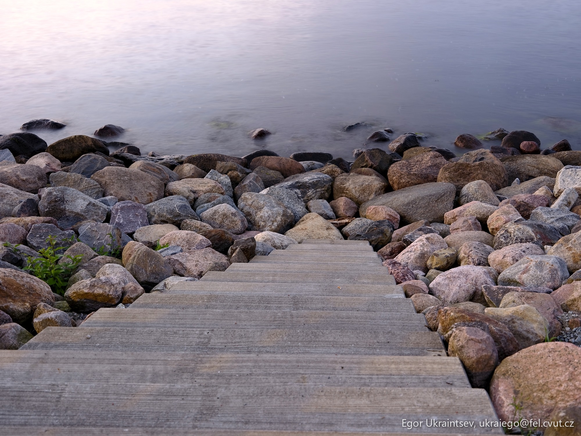 Wooden walkway leading