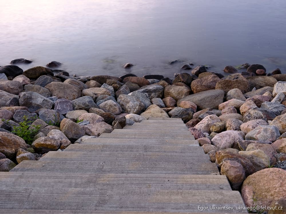 Wooden walkway leading