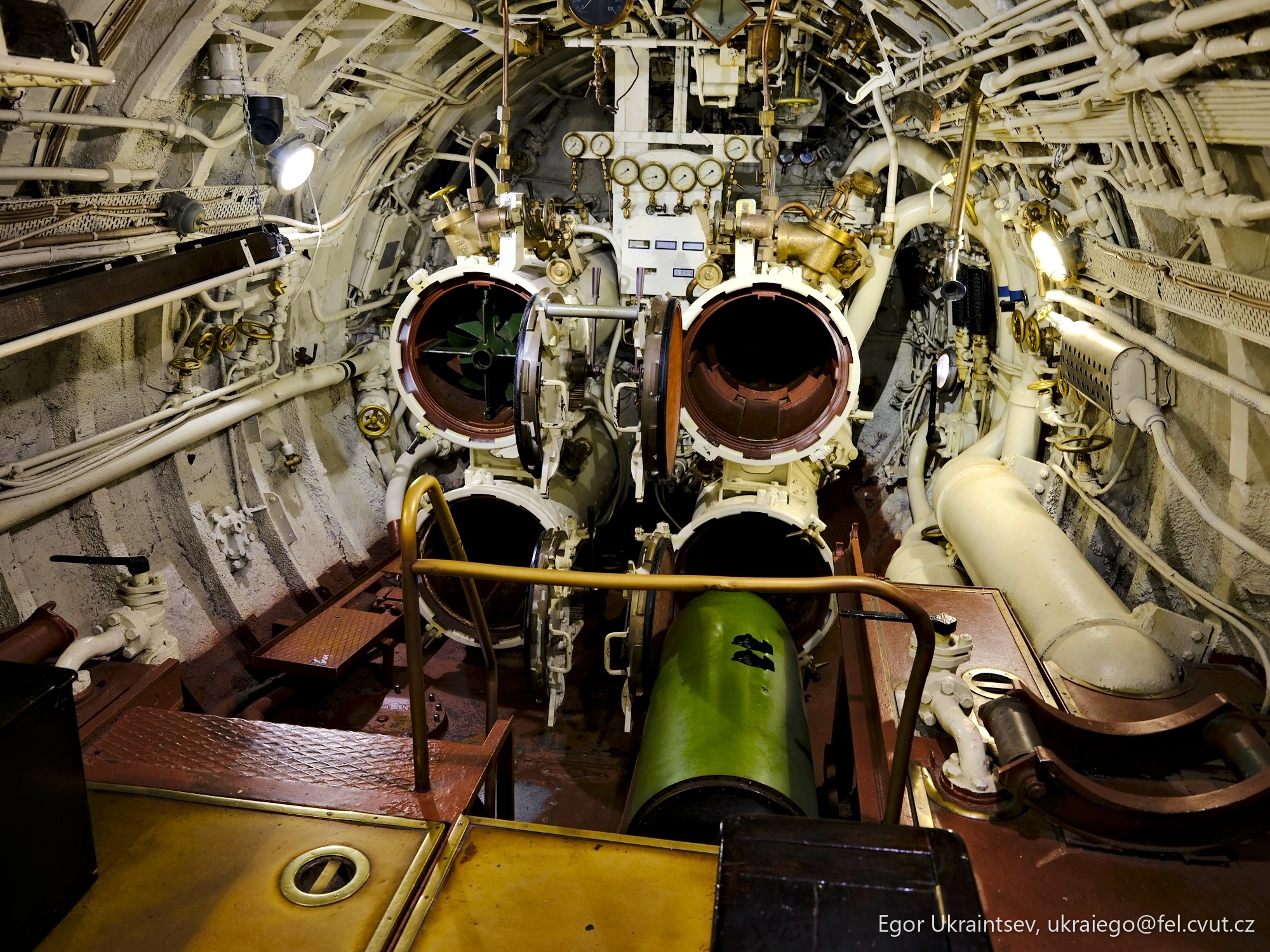 Inside of a submarine