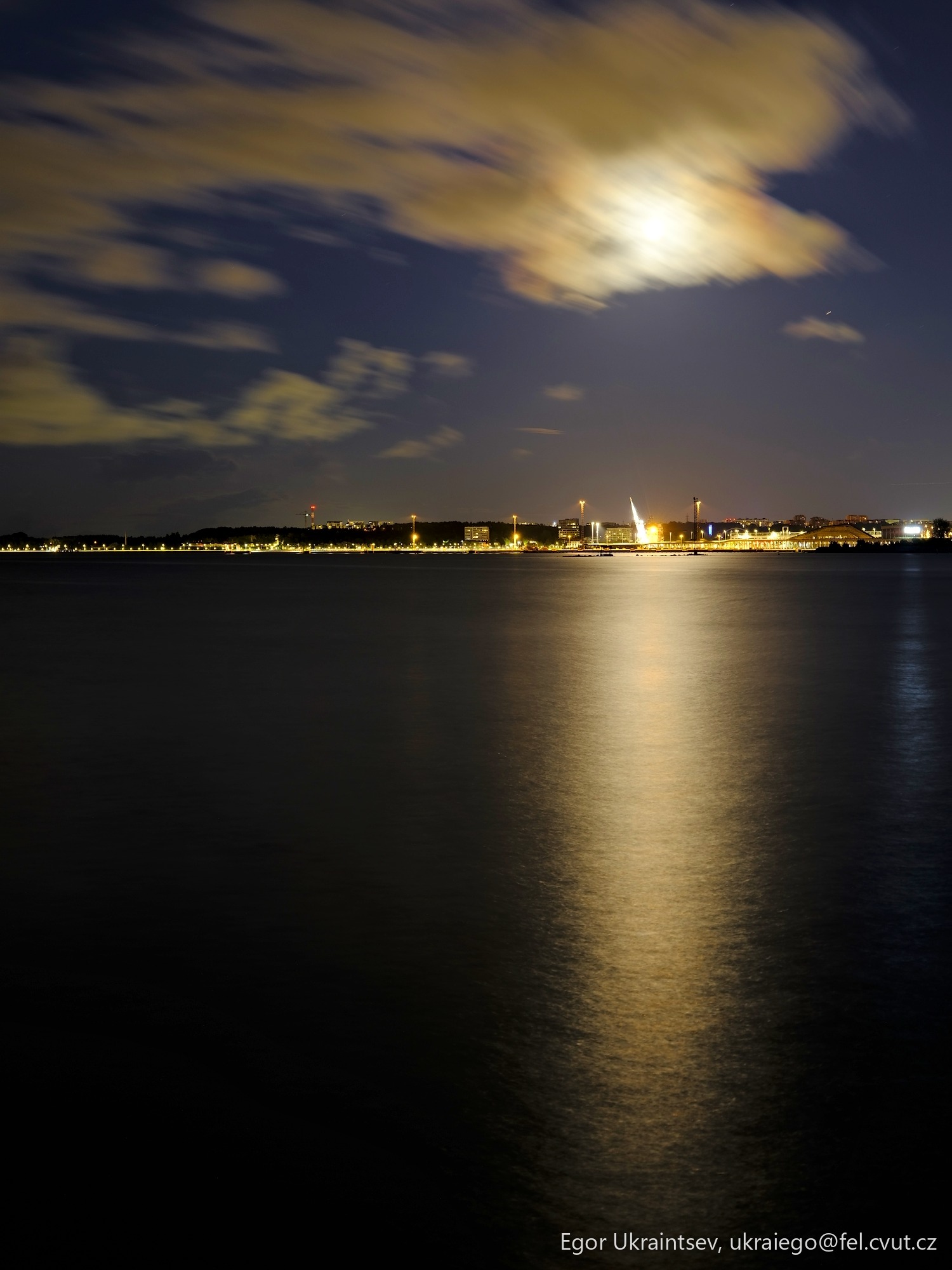 Full moon over the water