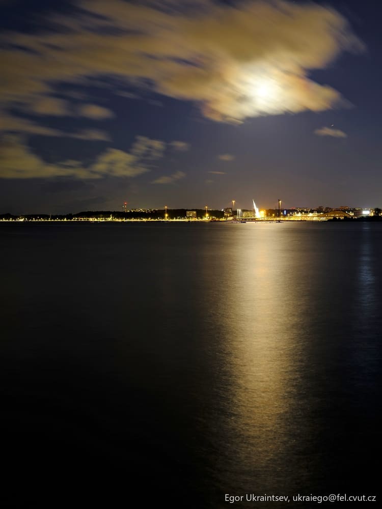 Full moon over the water