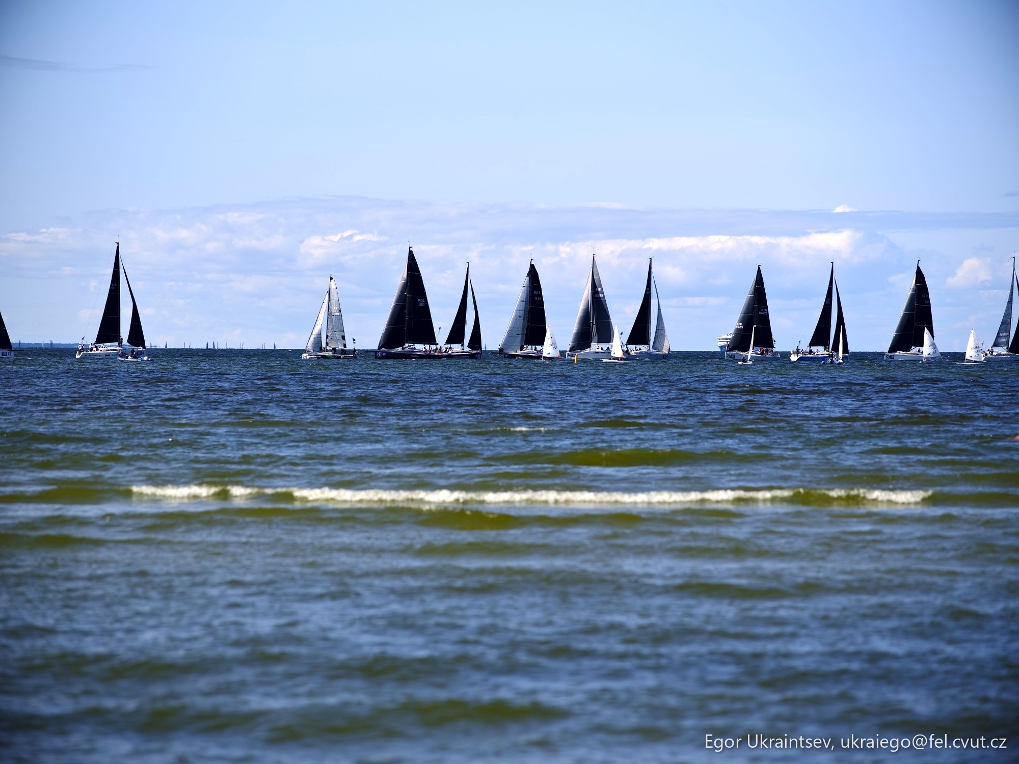 Group of sailboats sailing