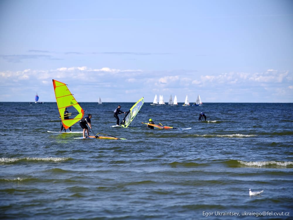 Group of people windsuring