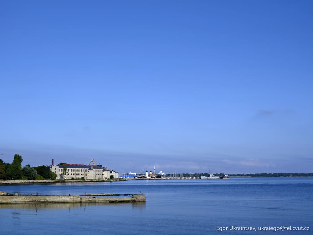 Blue sky over the water
