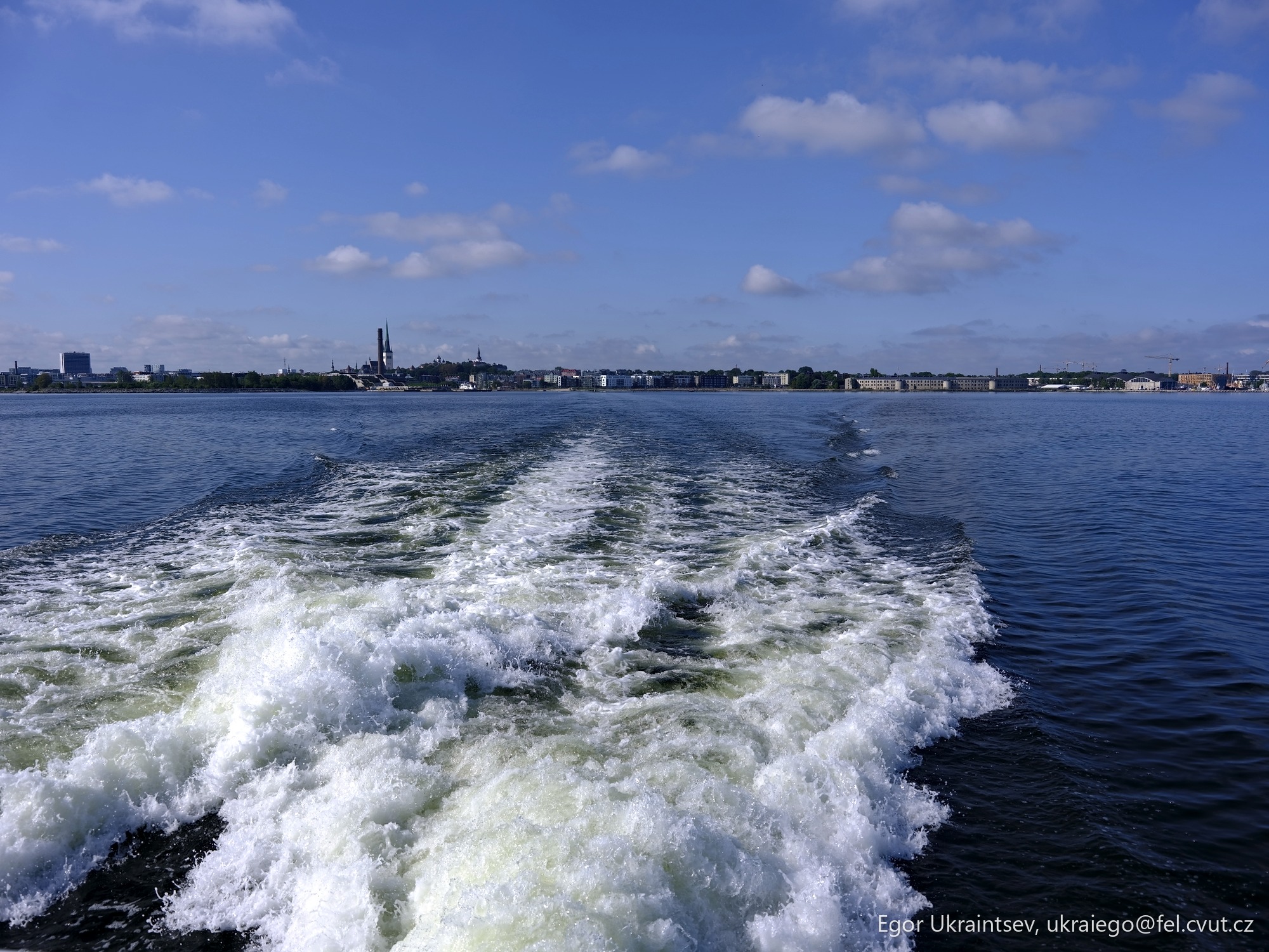 Wake of a boat