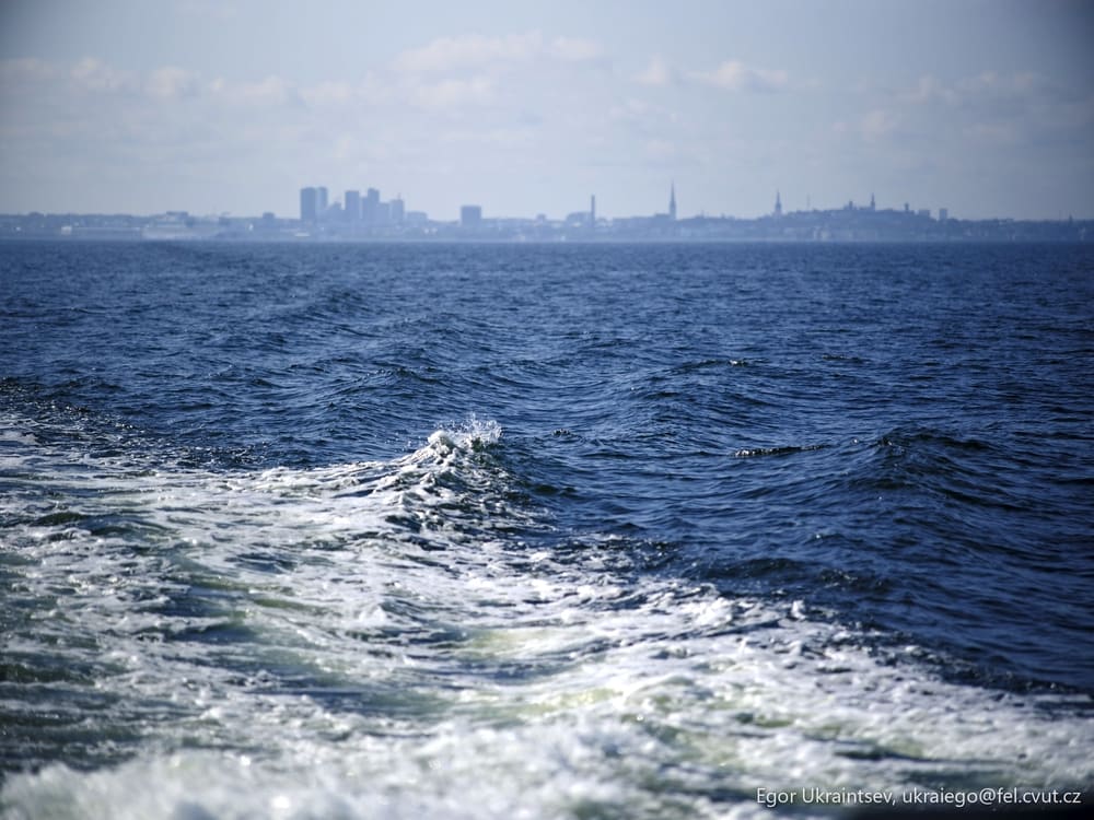 Ocean with a city