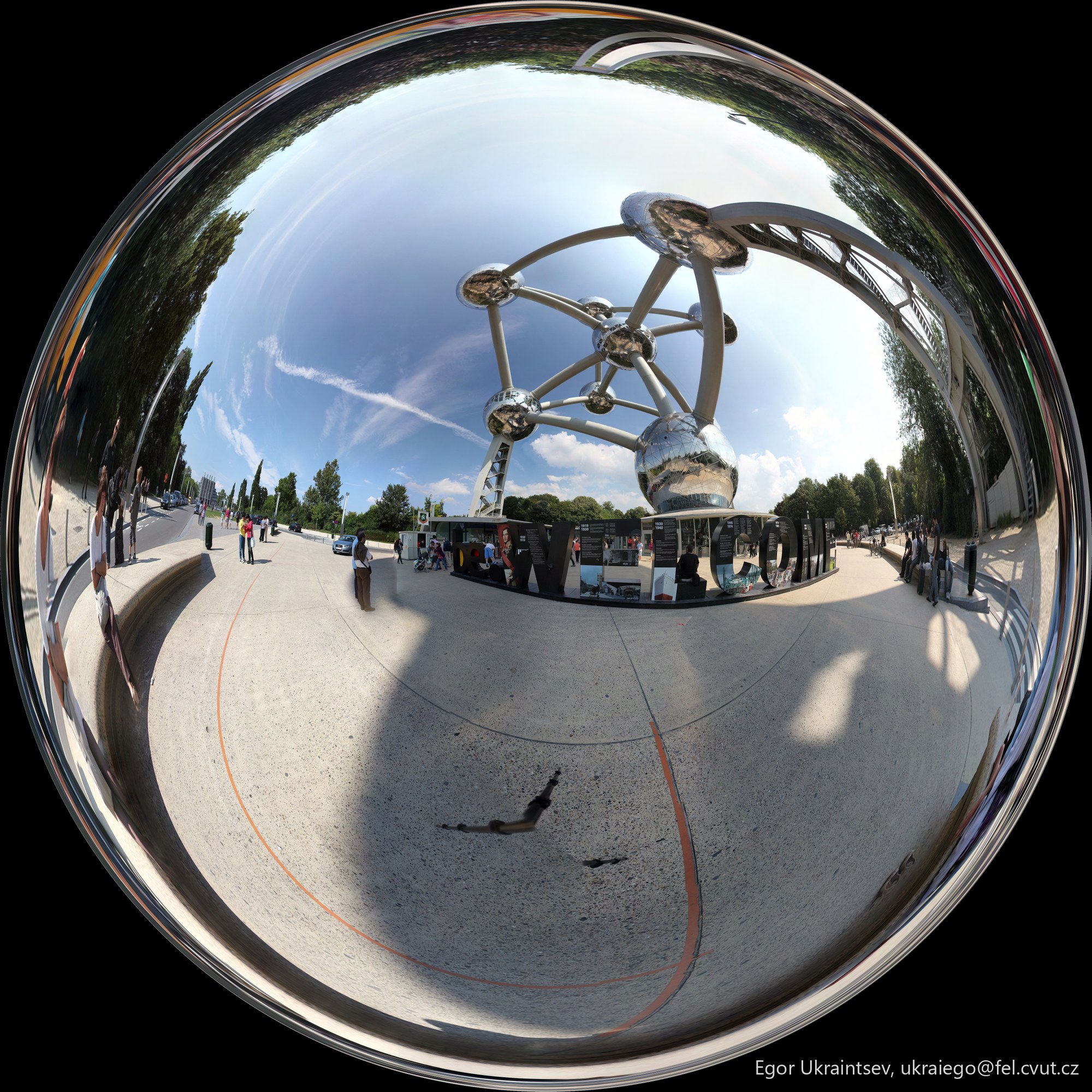 Skateboarder in a mirror ball · Belgium