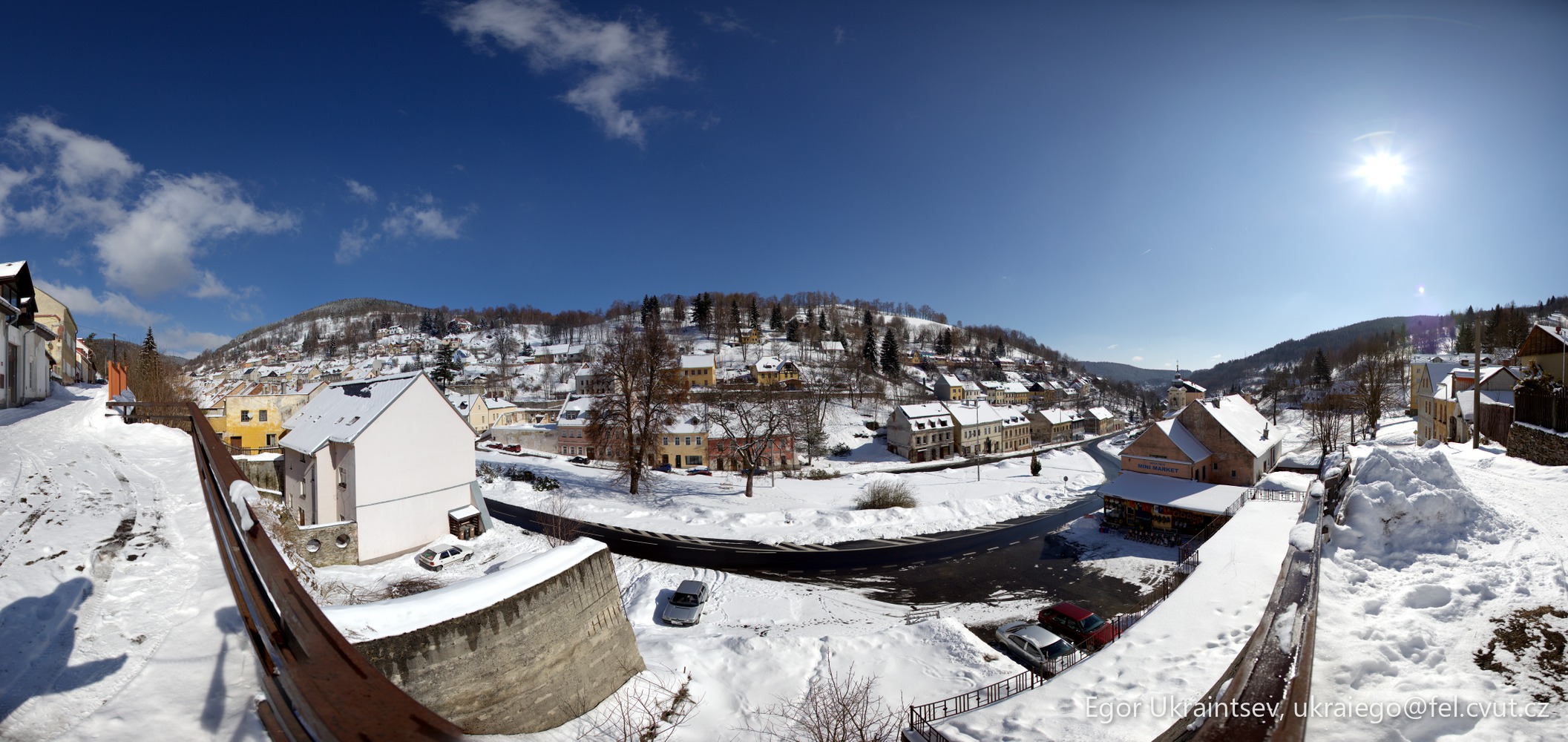 Snow covered village · Jachimov