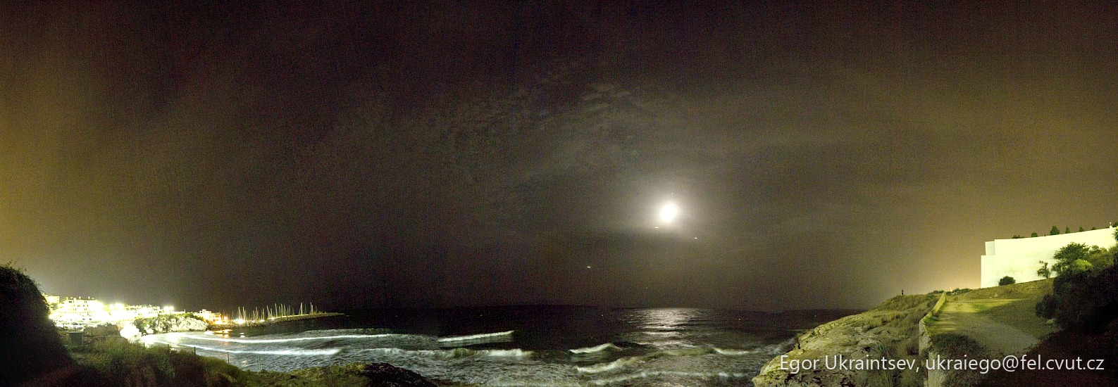 Full moon over the ocean